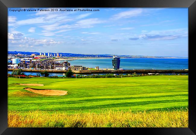 Golf At Aberdeen Harbour Framed Print by Valerie Paterson