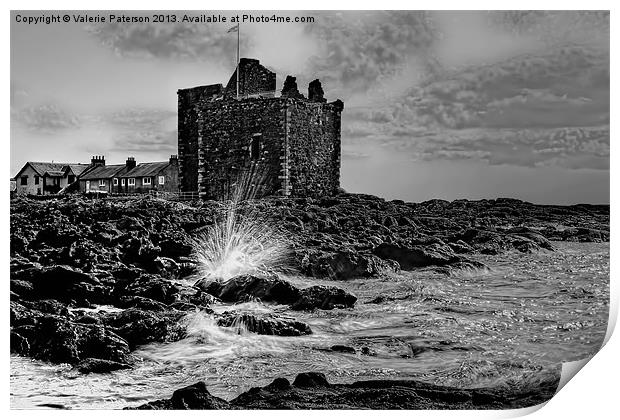 Portencross Castle Print by Valerie Paterson