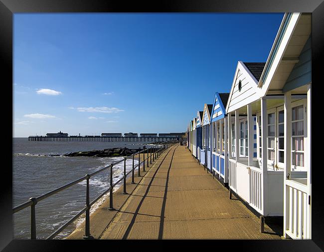 Southwold Pier and Beach Huts Framed Print by Bill Simpson