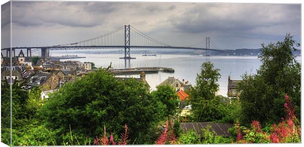 Queensferry and Road Bridge Canvas Print by Tom Gomez