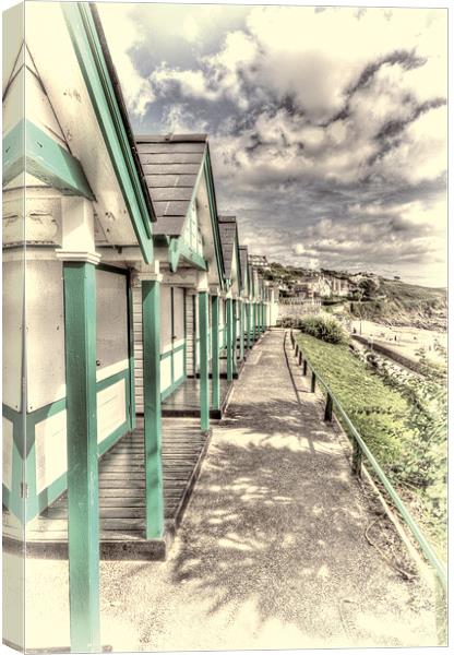 Langland Bay Beach Huts 2 Canvas Print by Steve Purnell