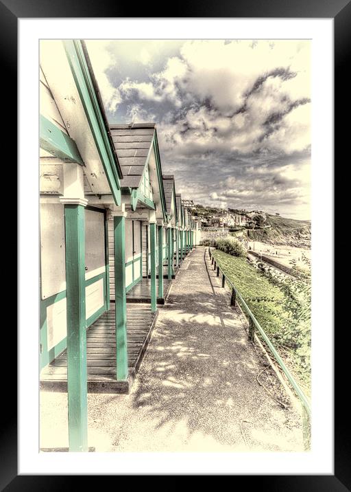 Langland Bay Beach Huts 2 Framed Mounted Print by Steve Purnell