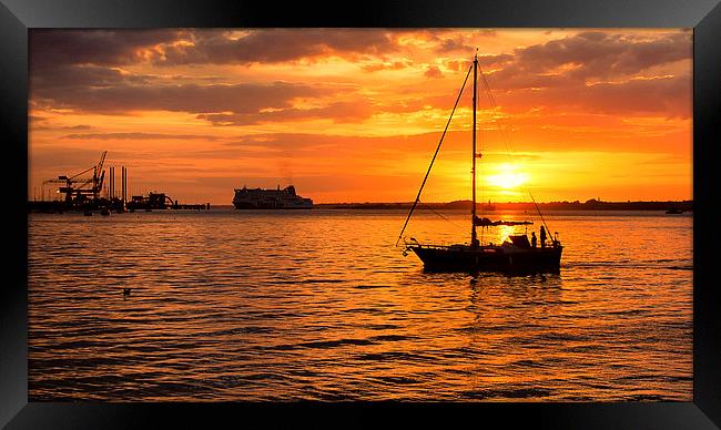 Harbourside sunset Framed Print by Carmen Clark