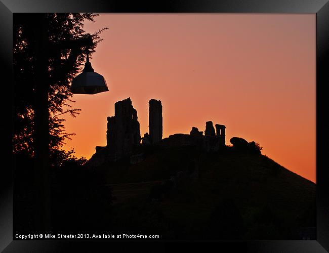 Sunset at Corfe 3 Framed Print by Mike Streeter