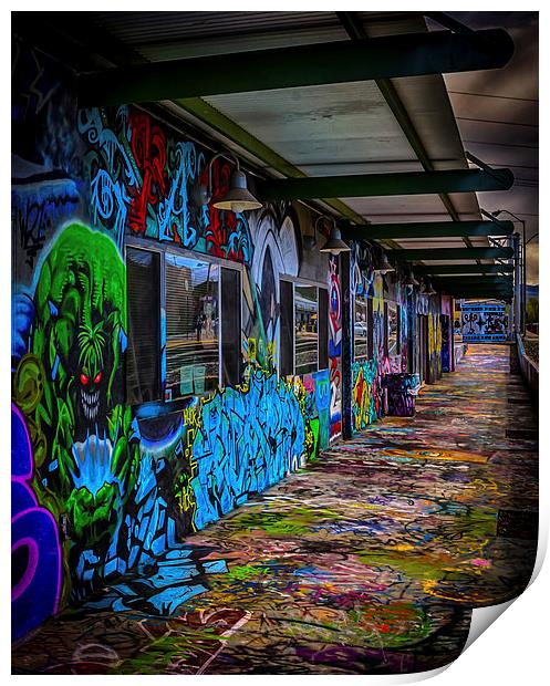 Colourful, graffiti-decorated building Print by Gareth Burge Photography