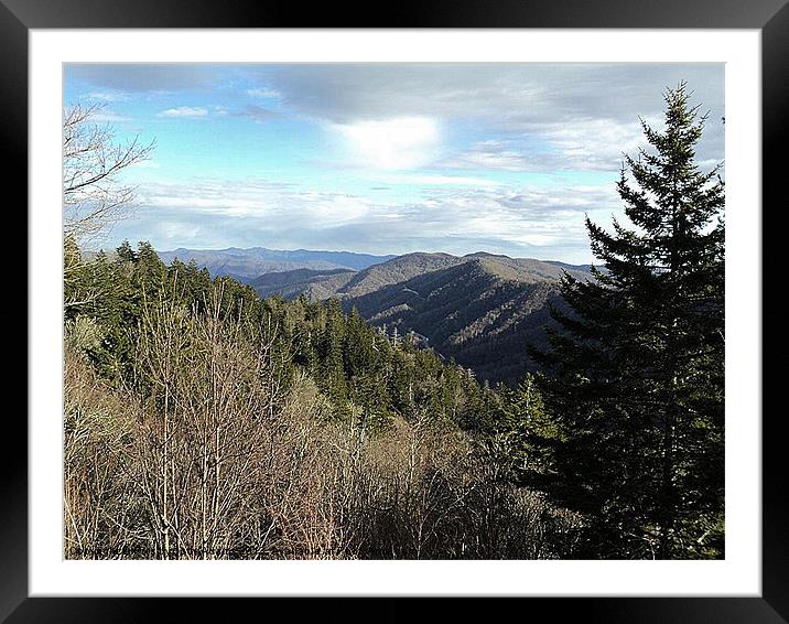 Mountains of the Smokies Framed Mounted Print by Pics by Jody Adams