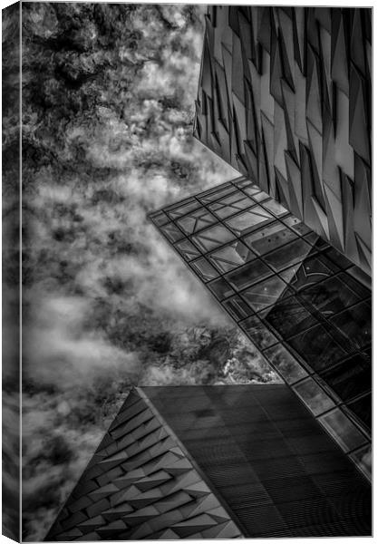 Storm clouds over modern building Canvas Print by Gareth Burge Photography