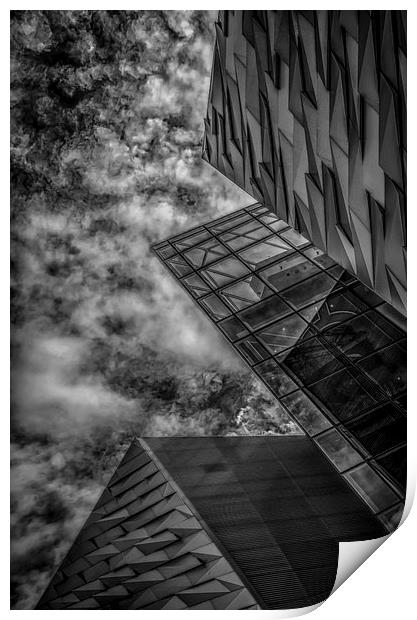 Storm clouds over modern building Print by Gareth Burge Photography