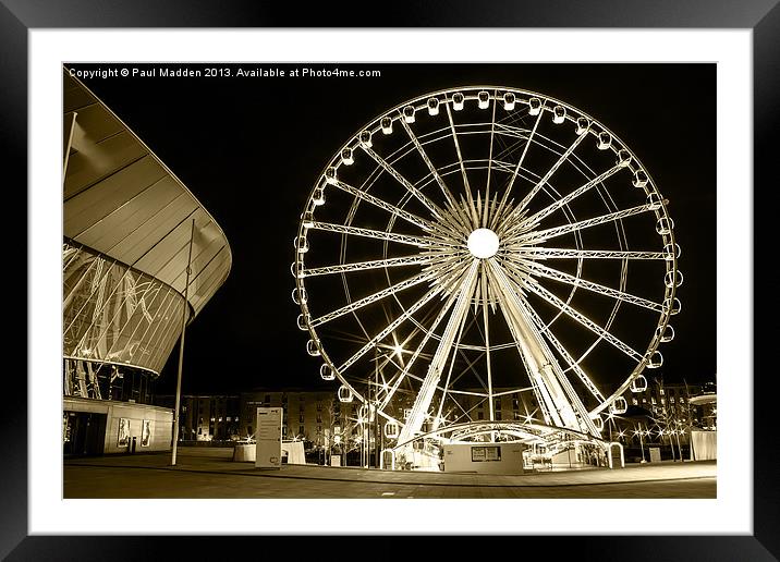 Big wheel and Echo Arena Liverpool Framed Mounted Print by Paul Madden