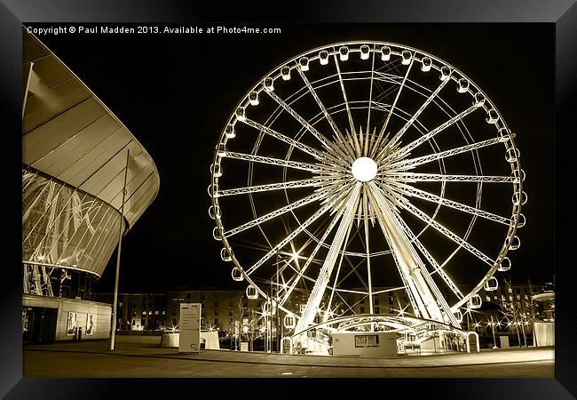 Big wheel and Echo Arena Liverpool Framed Print by Paul Madden