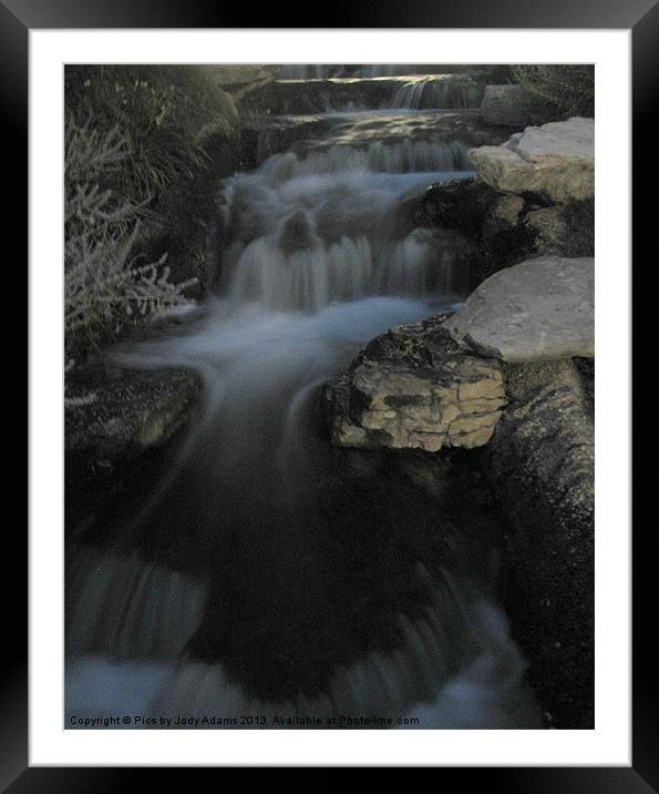 Waterfall in the Garden Framed Mounted Print by Pics by Jody Adams