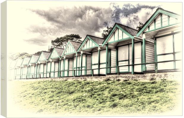 Langland Bay Beach Huts 4 Canvas Print by Steve Purnell