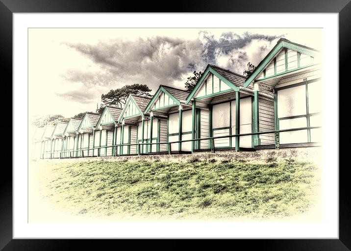Langland Bay Beach Huts 4 Framed Mounted Print by Steve Purnell