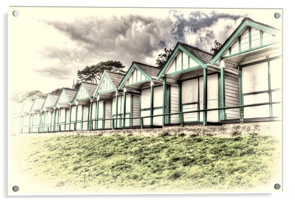 Langland Bay Beach Huts 4 Acrylic by Steve Purnell