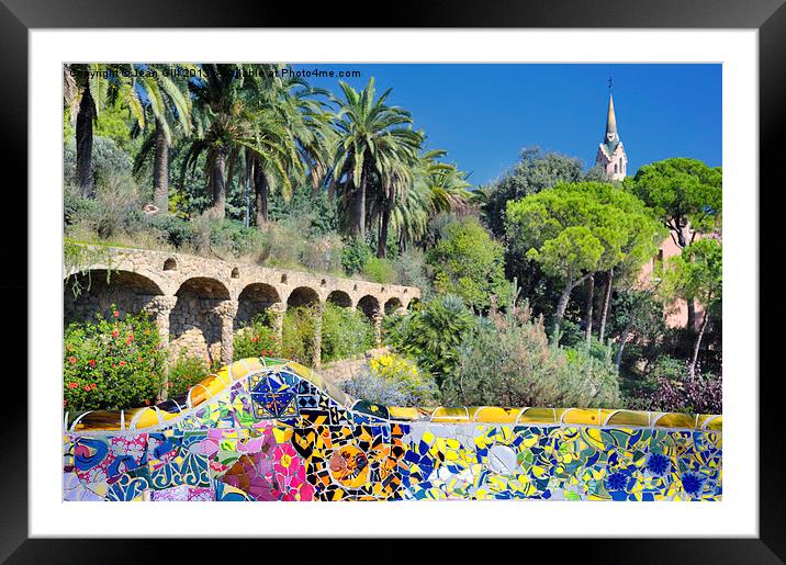 Park Guell Barcelona Framed Mounted Print by Jean Gill