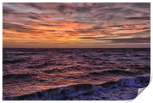 Seaside Sunset Print by Gary Kenyon