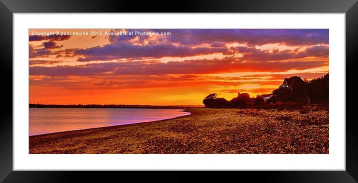 sunset over west mersea Framed Mounted Print by paul neville