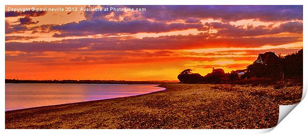 sunset over west mersea Print by paul neville