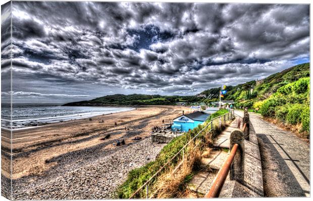 Langland Bay Canvas Print by Steve Purnell
