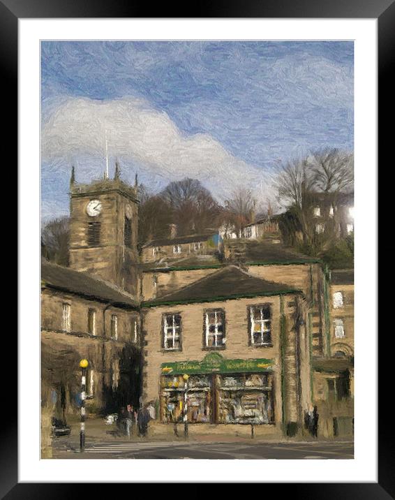 Holmfirth - Oil Painting Effect Framed Mounted Print by Glen Allen