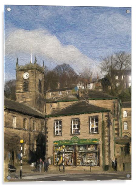 Holmfirth - Oil Painting Effect Acrylic by Glen Allen