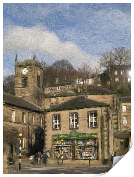 Holmfirth - Oil Painting Effect Print by Glen Allen