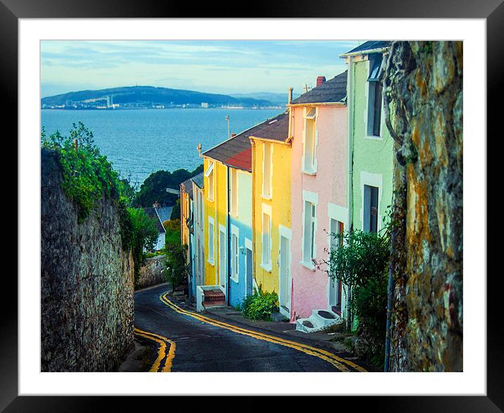 Mumbles Cottages Swansea Framed Mounted Print by Leighton Collins