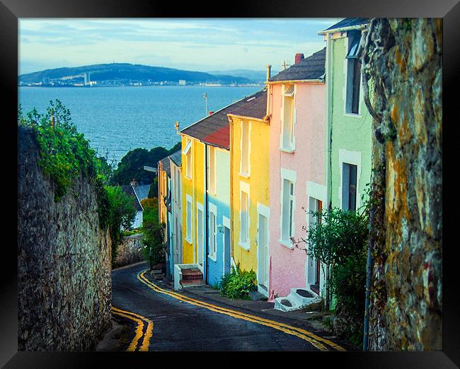 Mumbles Cottages Swansea Framed Print by Leighton Collins