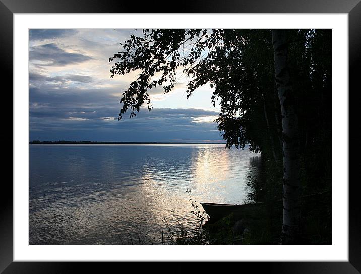Evening on the lake Framed Mounted Print by Hemmo Vattulainen