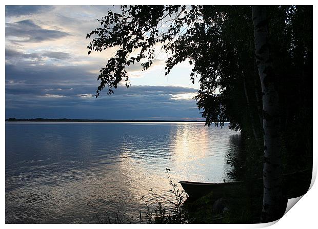Evening on the lake Print by Hemmo Vattulainen