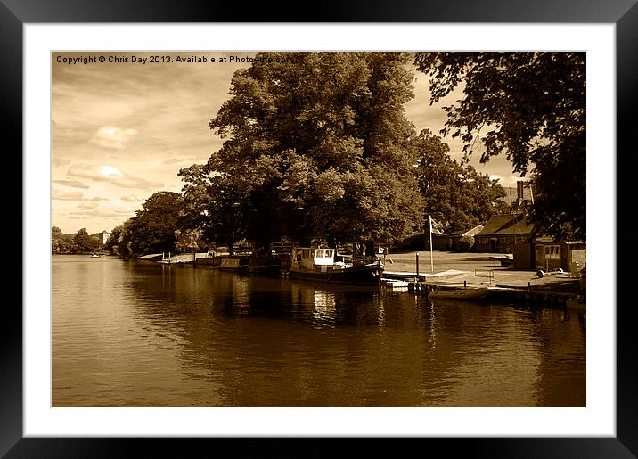 Banks of the Thames Framed Mounted Print by Chris Day