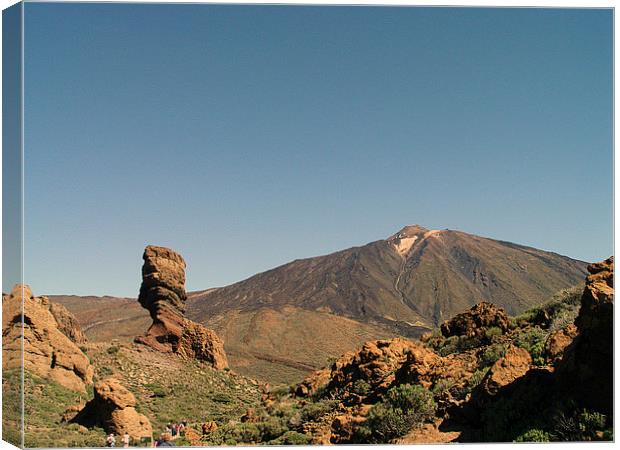 Mount Teide and Rock Formation Canvas Print by colin chalkley
