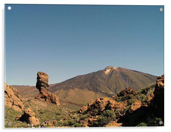 Mount Teide and Rock Formation Acrylic by colin chalkley