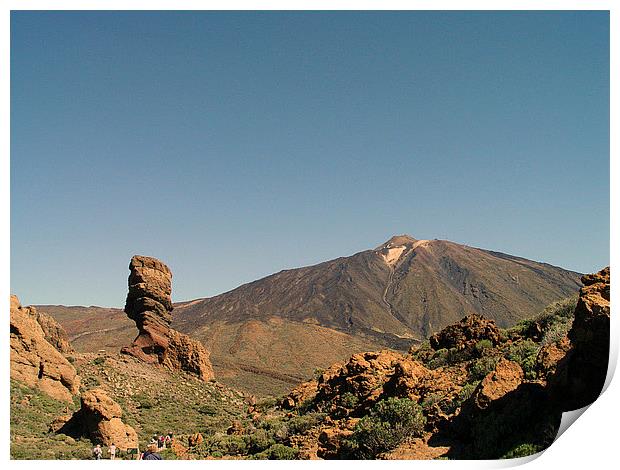 Mount Teide and Rock Formation Print by colin chalkley