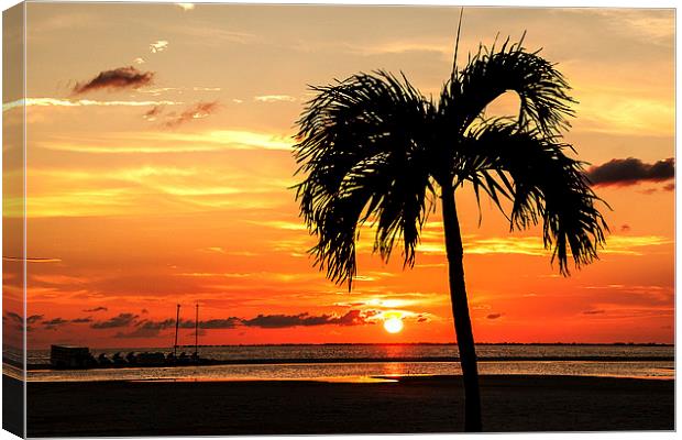 Sunset Fort Myers Beach Florida Canvas Print by Pete Lawless