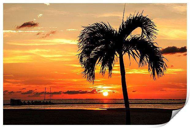 Sunset Fort Myers Beach Florida Print by Pete Lawless