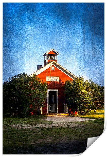 Little Red Schoolhouse Print by Judy Hall-Folde