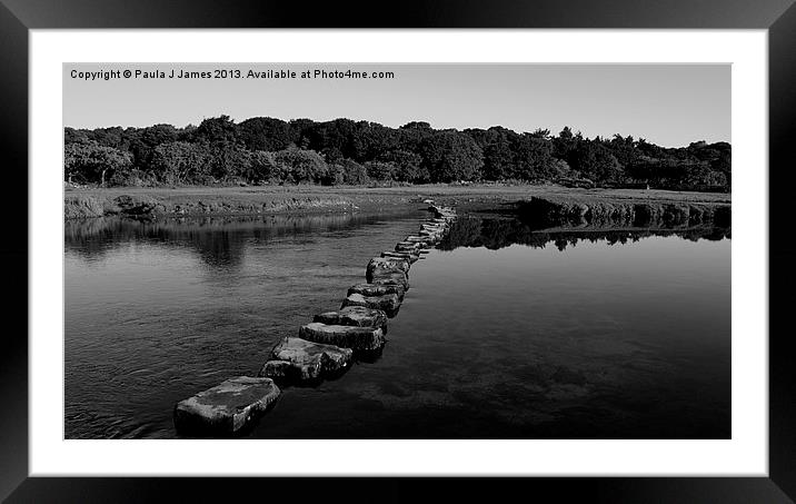 Stepping Stones Framed Mounted Print by Paula J James