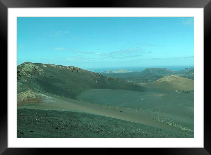 Timanfaya Lanzarote view Framed Mounted Print by Ali Dyer