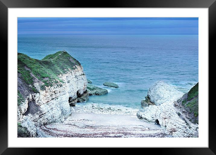 Thornswick Bay Yorkshire UK Framed Mounted Print by Jean Gill