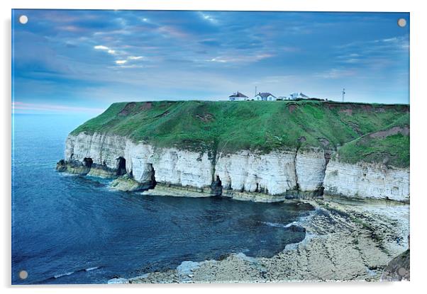 Thornswick Bay Cliffs Yorkshire UK Acrylic by Jean Gill