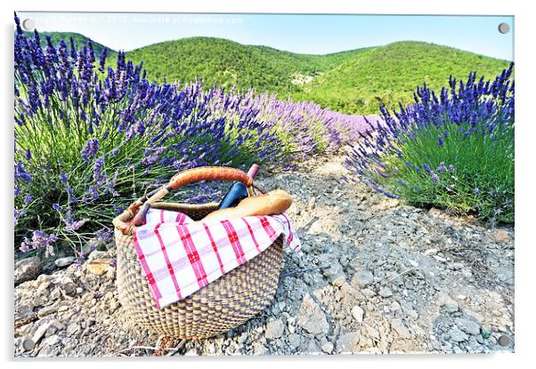 Picnic and French lavender Acrylic by Jean Gill