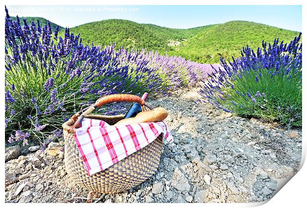 Picnic and French lavender Print by Jean Gill