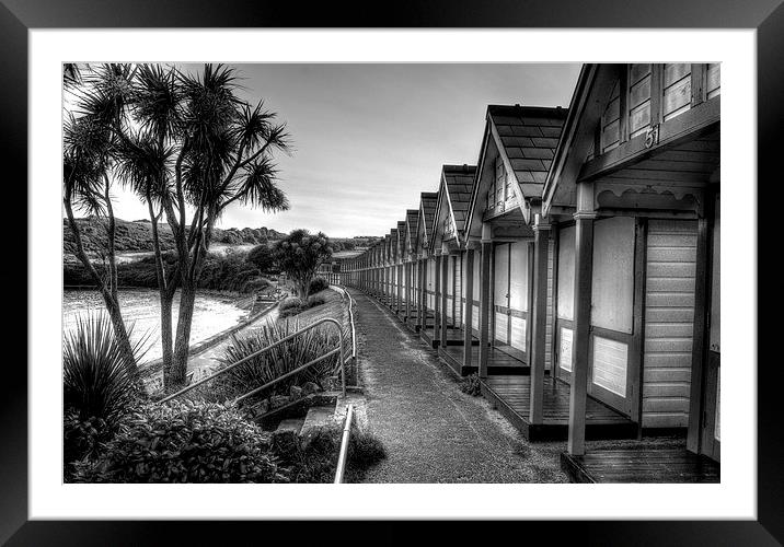 Langland Bay chalets Gower Framed Mounted Print by Leighton Collins