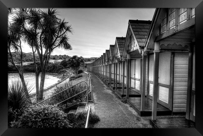 Langland Bay chalets Gower Framed Print by Leighton Collins