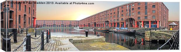 Albert Dock - Liverpool - Panoramic Canvas Print by Paul Madden
