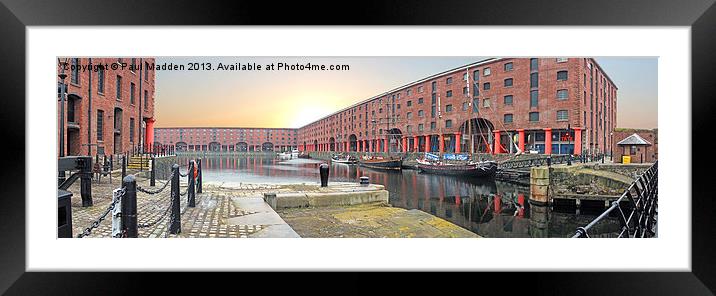 Albert Dock - Liverpool - Panoramic Framed Mounted Print by Paul Madden