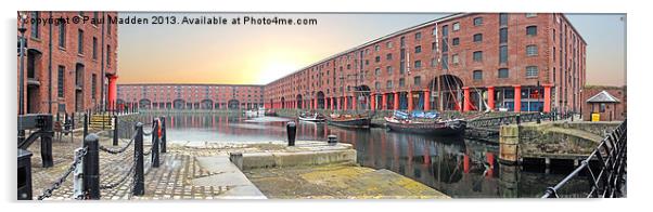 Albert Dock - Liverpool - Panoramic Acrylic by Paul Madden