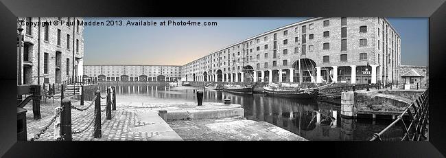 Albert Dock Colour Isolation - Liverpool - Panoram Framed Print by Paul Madden