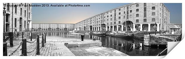 Albert Dock Colour Isolation - Liverpool - Panoram Print by Paul Madden